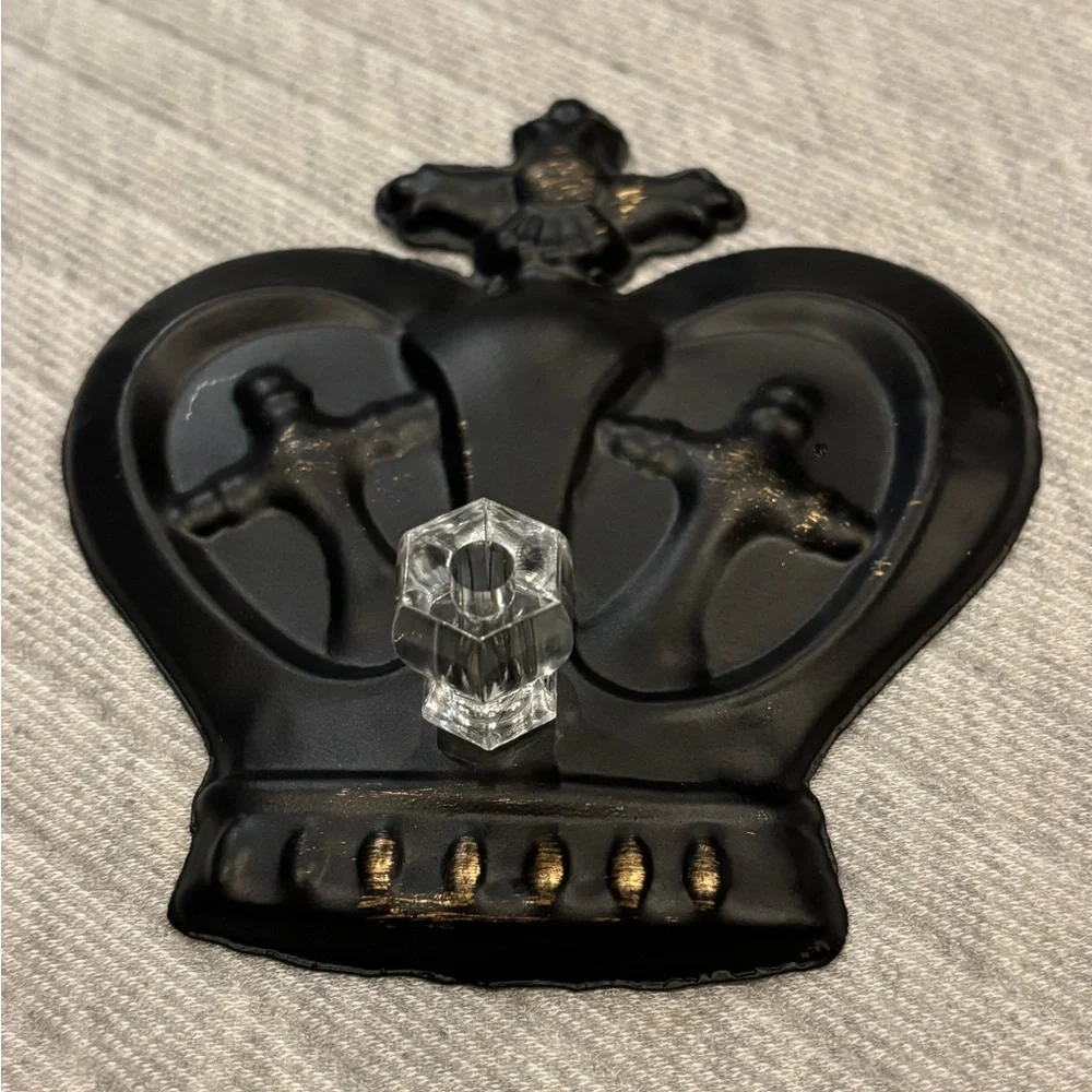 Black Crown Wall Decor Hooks royalty king queen princess cross party organize
